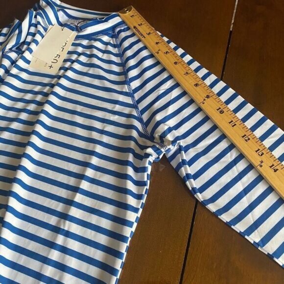 Cabana Life Women’s Striped UPF 50+ Long Sleeve Shirt swim pool sports Large New - Picture 8 of 16